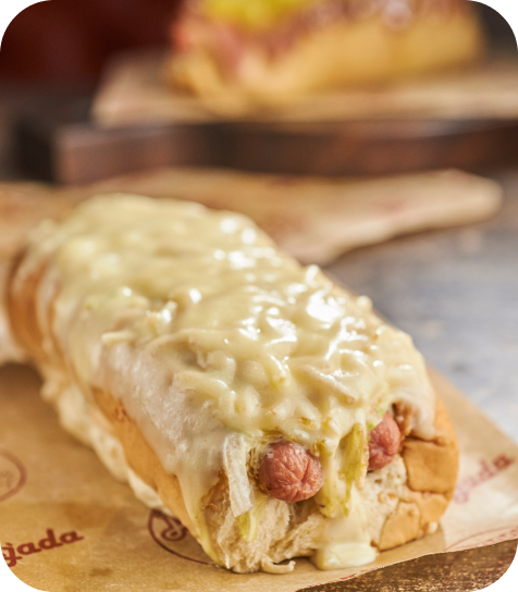 Perro gemelo gratinado